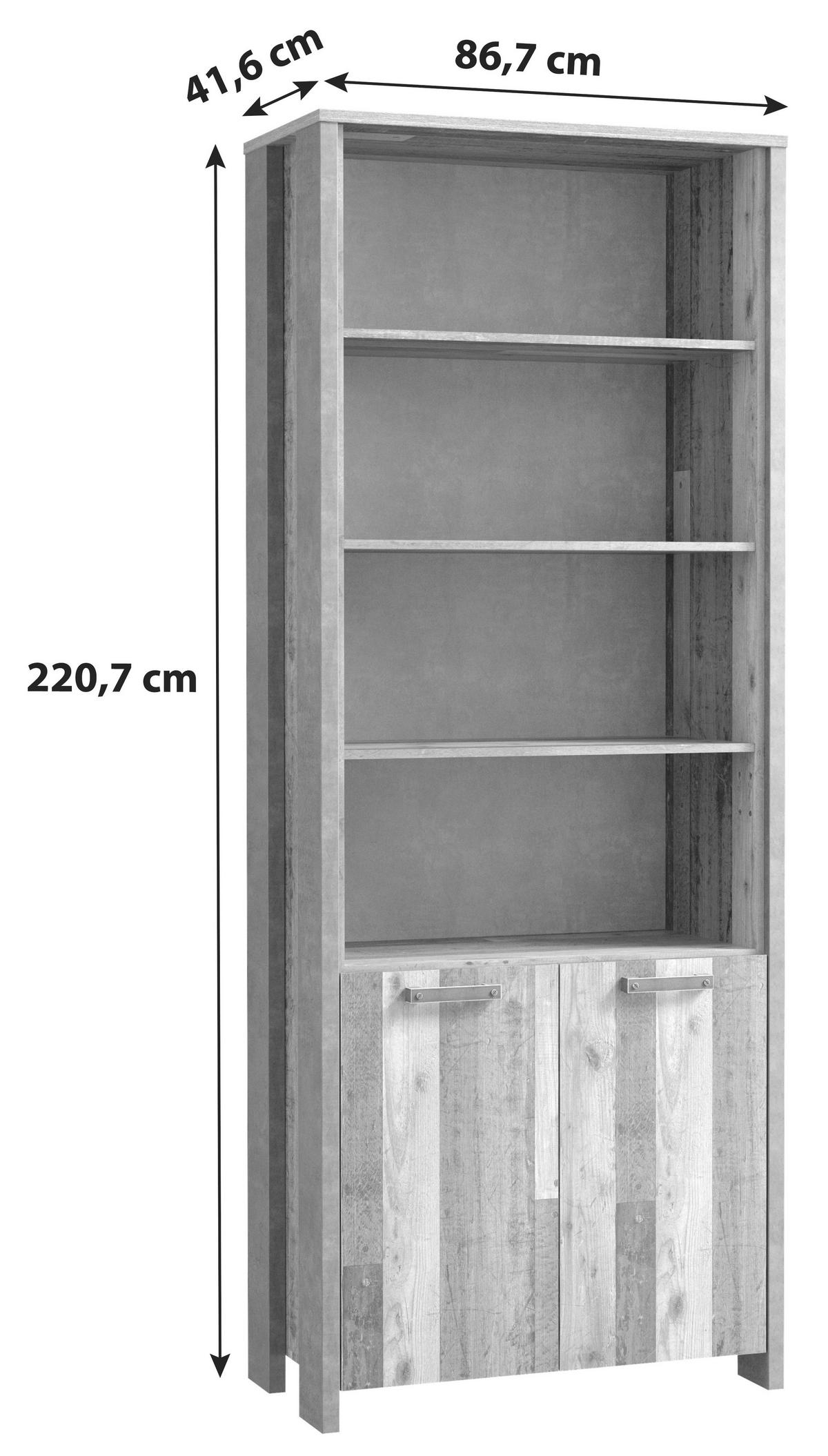 AKTENSCHRANK Braun, Dunkelgrau  - Dunkelgrau/Braun, KONVENTIONELL, Holzwerkstoff/Kunststoff (86/221/42cm) - MID.YOU