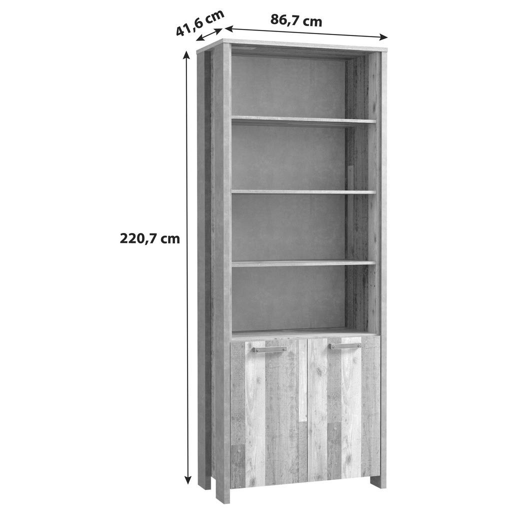 Thumbnail - Mid.you Aktenschrank, Braun, Dunkelgrau, Holzwerkstoff, 5 Fächer, 86x221x42 cm, Typenauswahl, Arbeitszimmer, Aktenschrän...