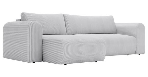 ECKSOFA in Cord Hellgrau  - Hellgrau/Schwarz, MODERN, Kunststoff/Textil (150/245cm) - Carryhome