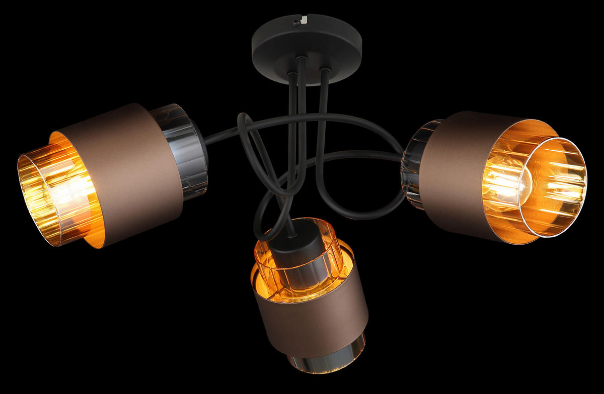 STRAHLER 50/26 cm   - Schwarz/Orange, Design, Glas/Metall (50/26cm)