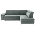 ECKSOFA in Mikrofaser Mintgrün  - Chromfarben/Mintgrün, KONVENTIONELL, Textil/Metall (271/206cm) - Carryhome