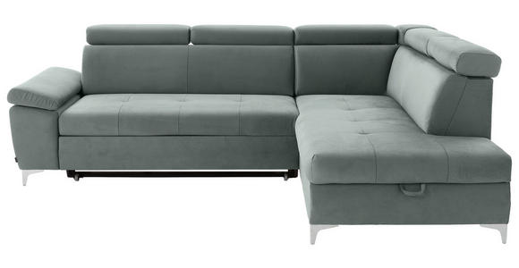 ECKSOFA in Mikrofaser Mintgrün  - Chromfarben/Mintgrün, KONVENTIONELL, Textil/Metall (271/206cm) - Carryhome