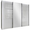 SCHWEBETÜRENSCHRANK 250/217/67 cm 3-türig Grau, Weiß  - Chromfarben/Weiß, KONVENTIONELL, Glas/Holzwerkstoff (250/217/67cm) - Dieter Knoll