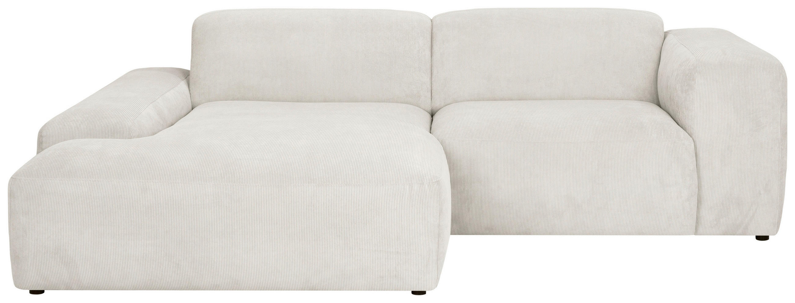 ECKSOFA HANNAH Creme Cord  - Creme/Schwarz, Design, Kunststoff/Textil (170/252cm) - MID.YOU
