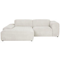 ECKSOFA HANNAH Creme Cord  - Creme/Schwarz, Design, Kunststoff/Textil (170/252cm) - MID.YOU