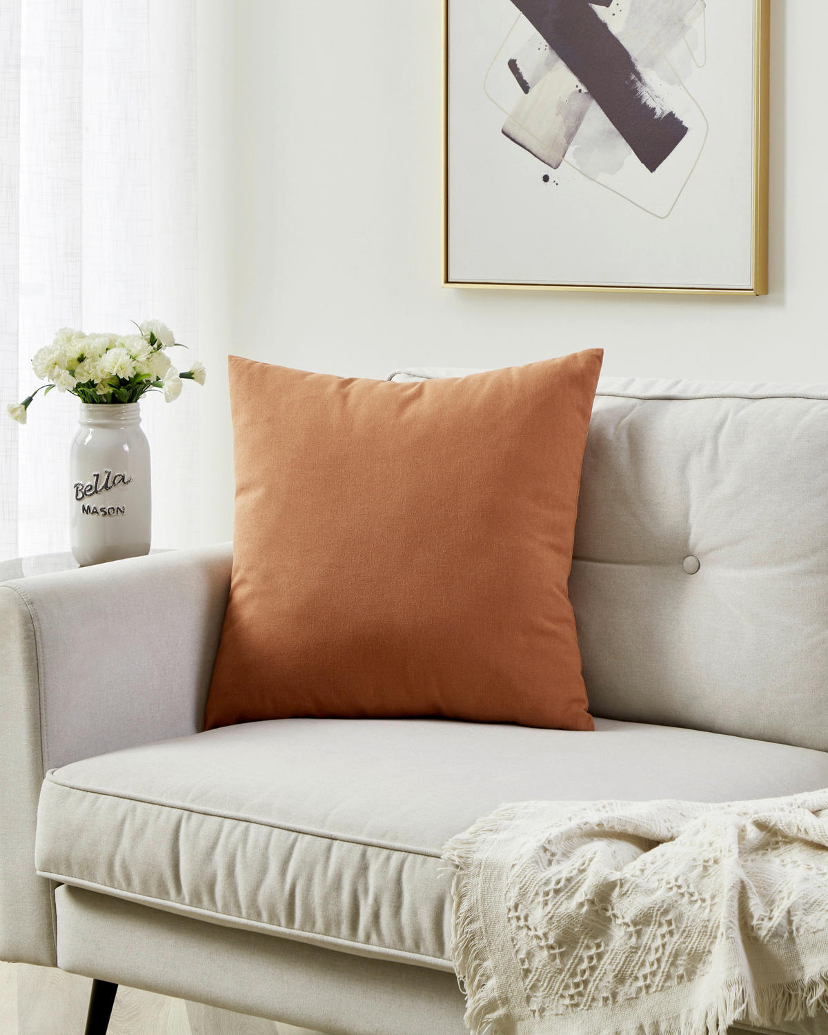 ZIERKISSEN   50/50 cm   - Terracotta, Basics, Textil (50/50cm) - Eglo