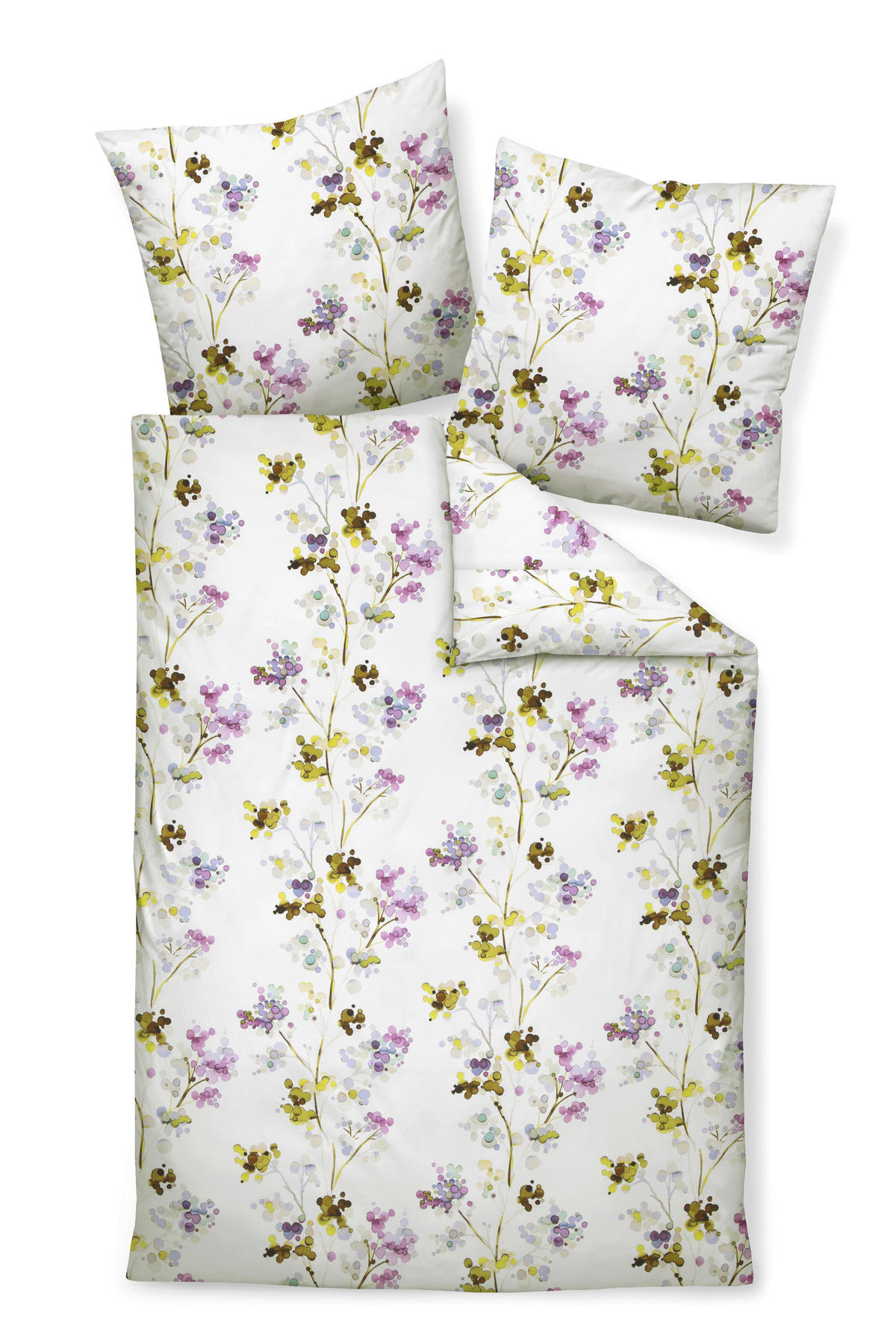 POSTELJINA 135/200 cm  MOMENTS  - bijela/zelena, Konvencionalno, tekstil (135/200cm) - Janine