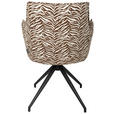 ARMLEHNSTUHL  in Eisen Jacquard  - Schwarz/Braun, Design, Textil/Metall (59/89,5/63cm) - Novel