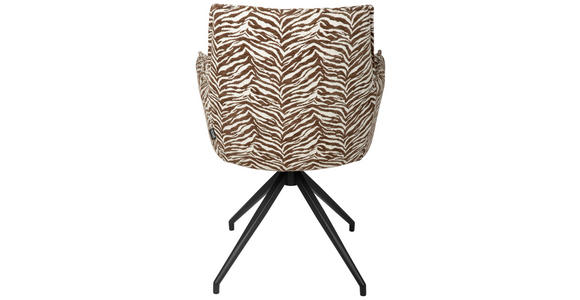 ARMLEHNSTUHL in Eisen Jacquard - Schwarz/Braun, Design, Textil/Metall (59/89,5/63cm) - Novel