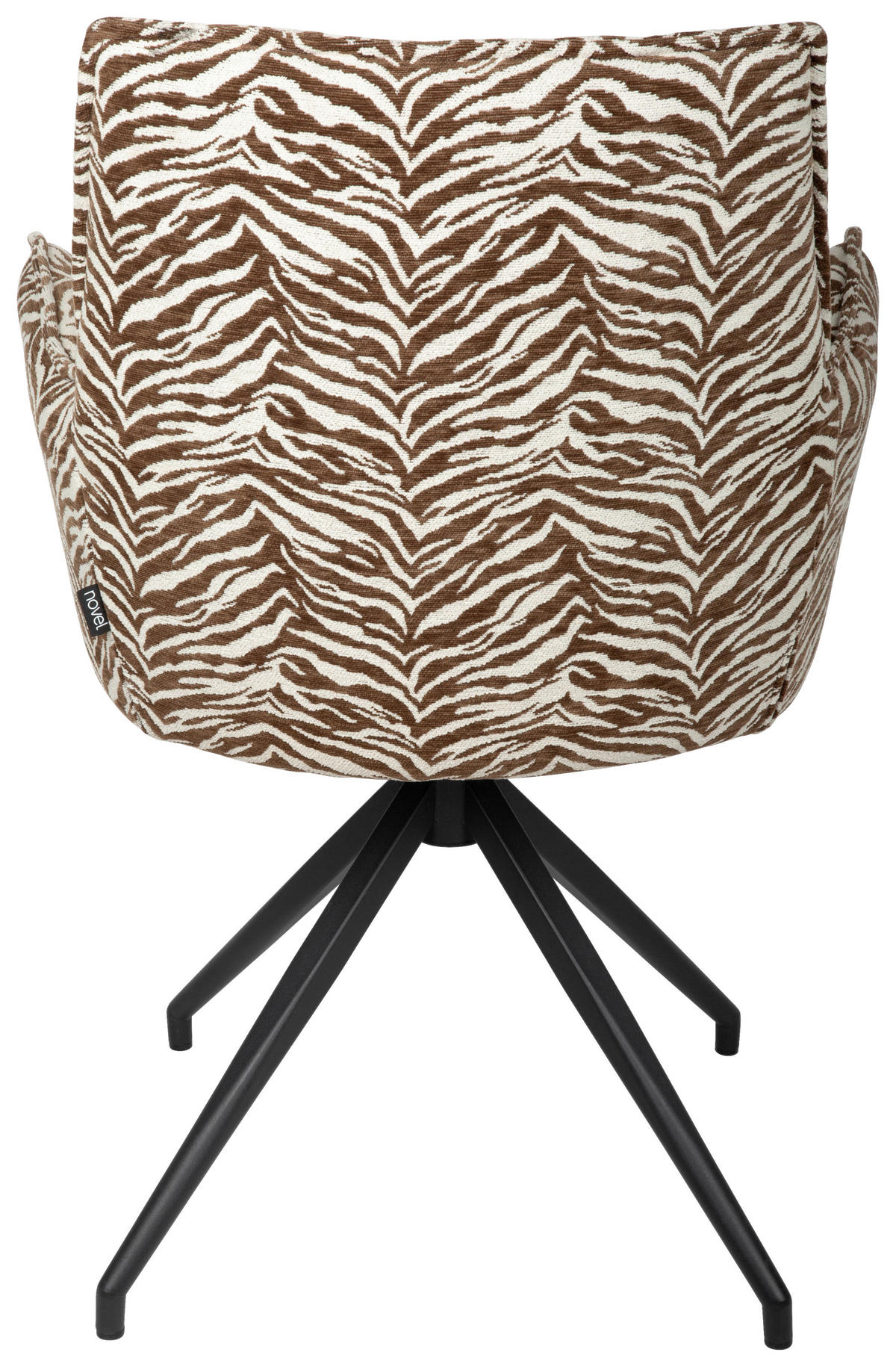 ARMLEHNSTUHL  in Eisen Jacquard  - Schwarz/Braun, Design, Textil/Metall (59/89,5/63cm) - Novel