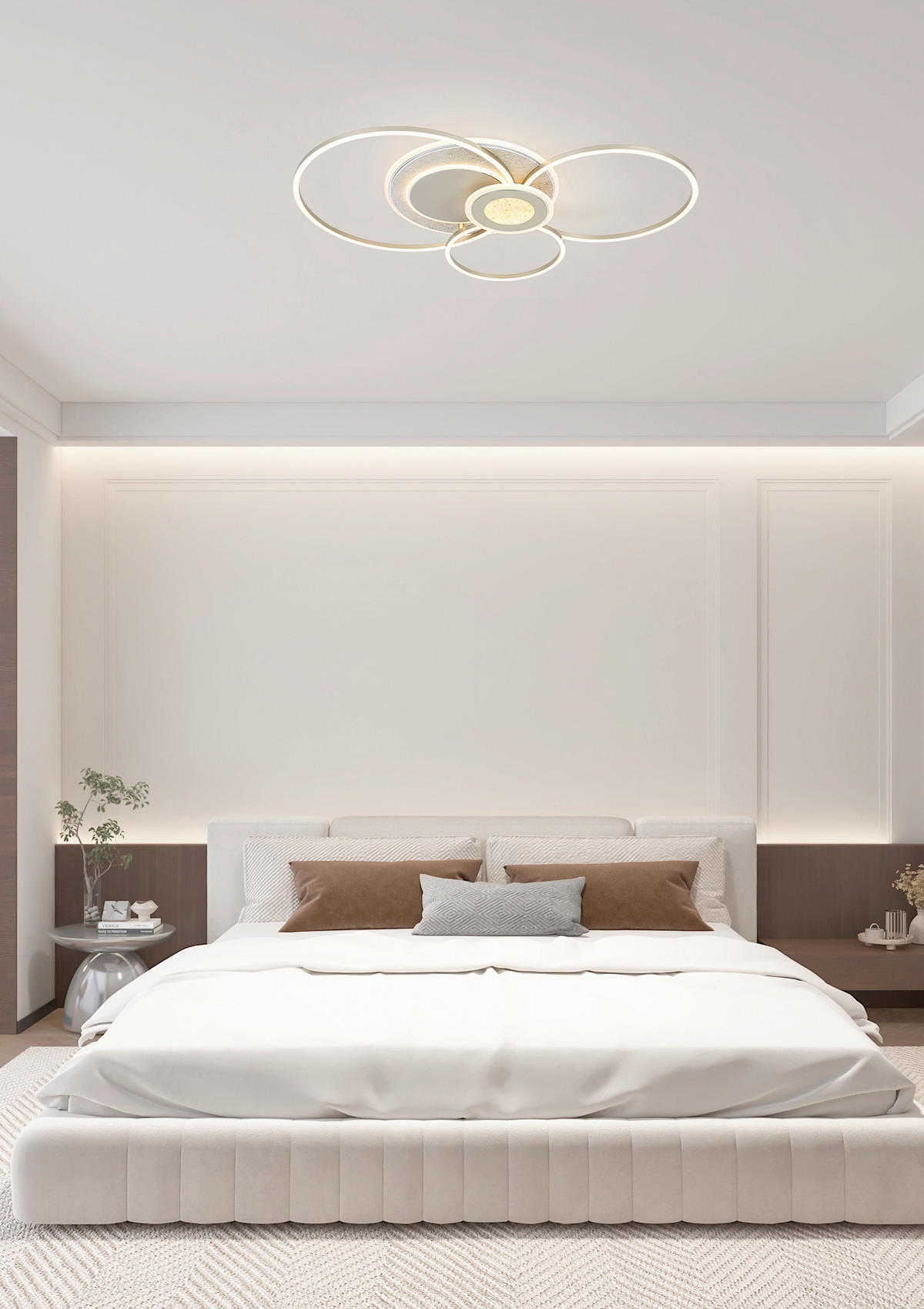 LED-TAKLAMPA Travera 40 W 90/63/8,5 cm  - guldbrun/sandfärgad, Design, metall/plast (90/63/8,5cm) - Novel