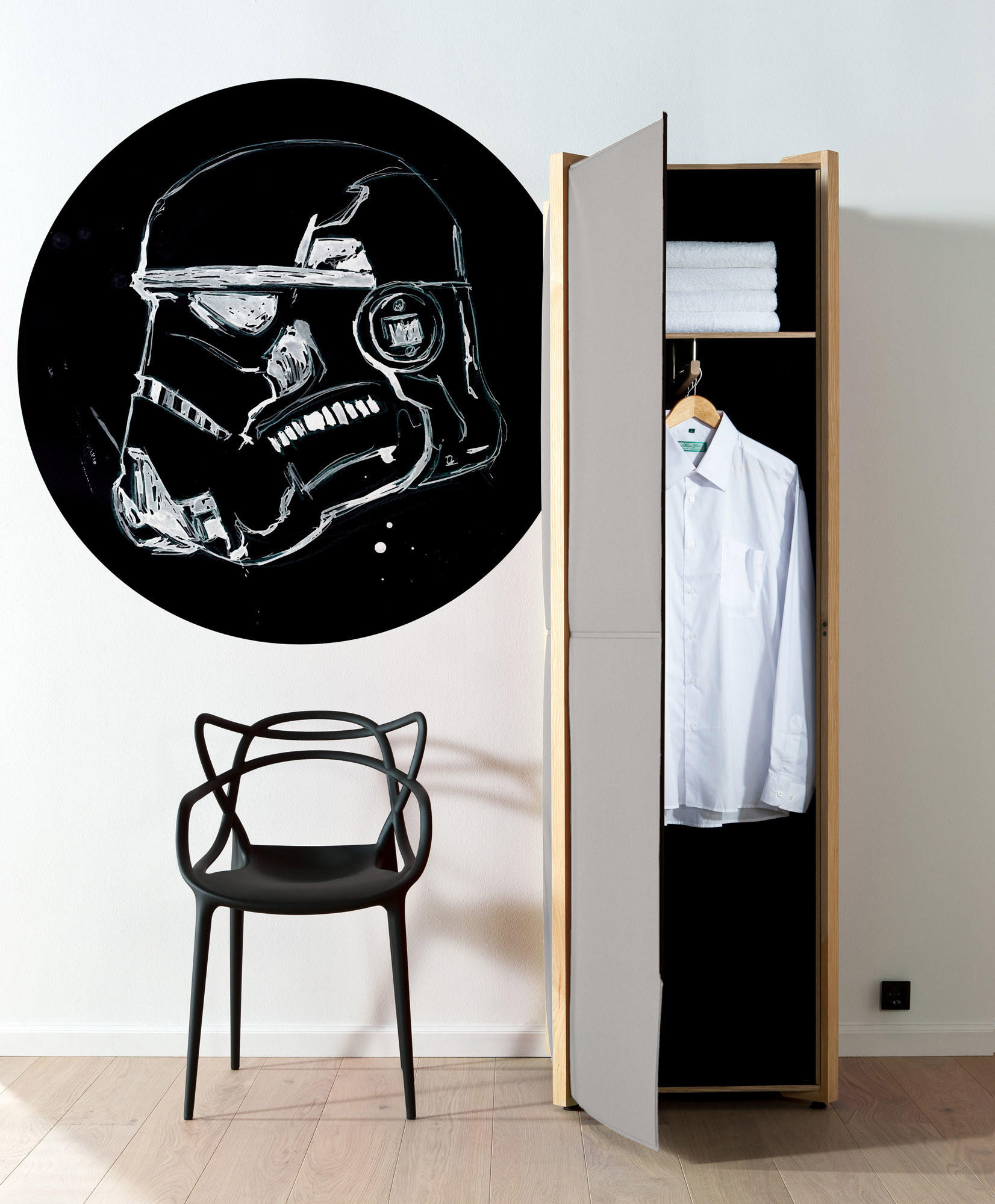 VLIESTAPETE - Schwarz/Weiß, Basics (125cm) - Komar