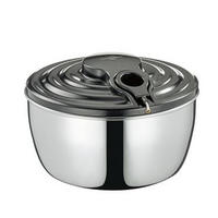 SALATSCHLEUDER  - Edelstahlfarben/Schwarz, Basics, Metall (24,5/15,6cm) - KÜCHENPROFI