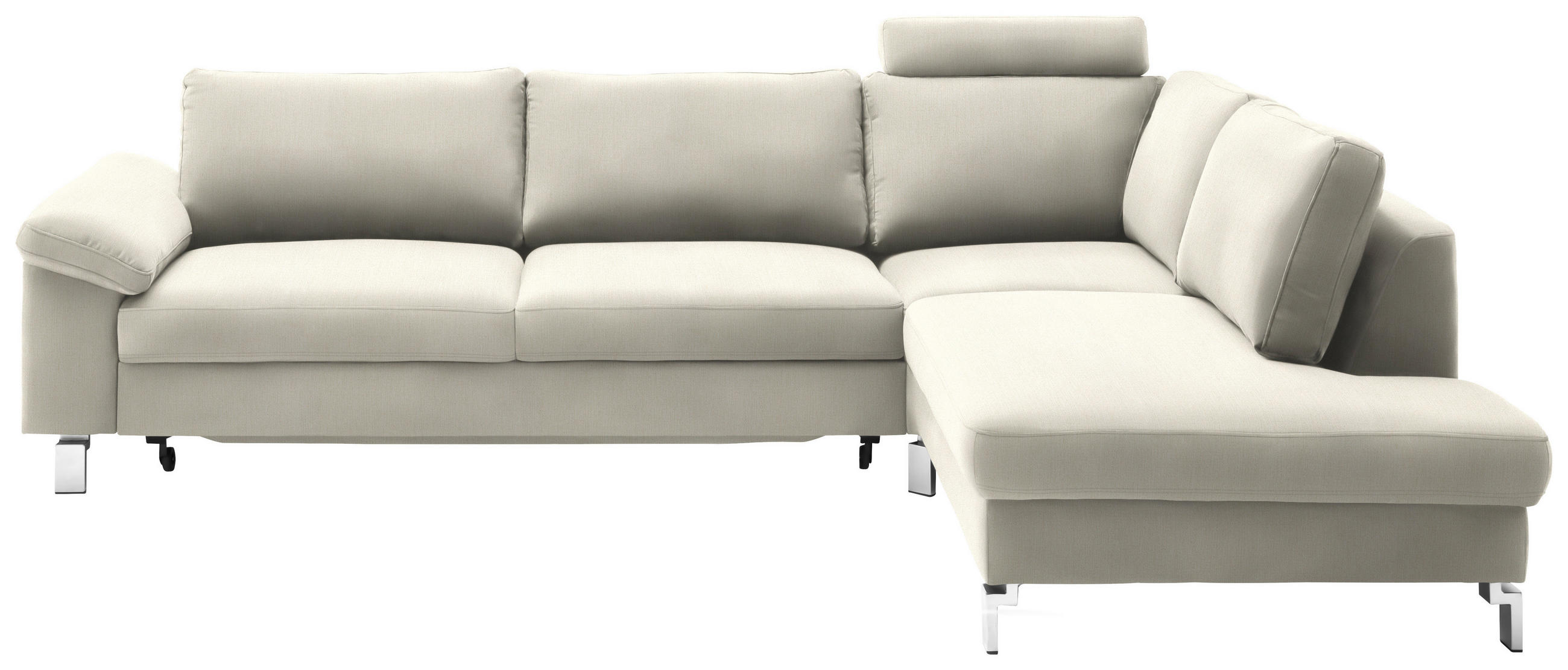 SAROKKANAPÉ textil natúr, bézs  - bézs/króm, Design, textil/fém (281/200cm) - Pure Home Lifestyle