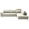 ECKSOFA in Velours Naturfarben, Beige  - Chromfarben/Beige, Design, Textil/Metall (281/200cm) - Pure Home Lifestyle