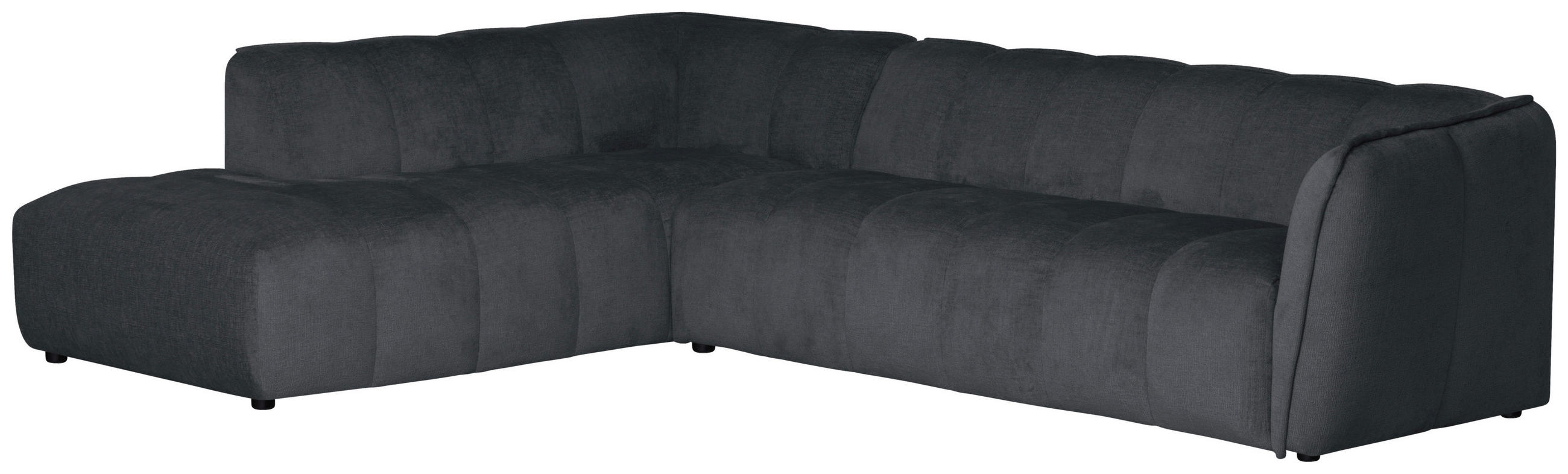 ECKSOFA Chenille Grau  - Schwarz/Grau, Design, Textil (218/290cm) - MID.YOU
