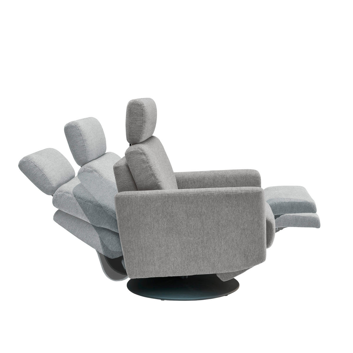 RELAXSESSEL in Textil Silberfarben  - Silberfarben/Schwarz, Modern, Textil/Metall (77/105/87-154cm) - Livetastic