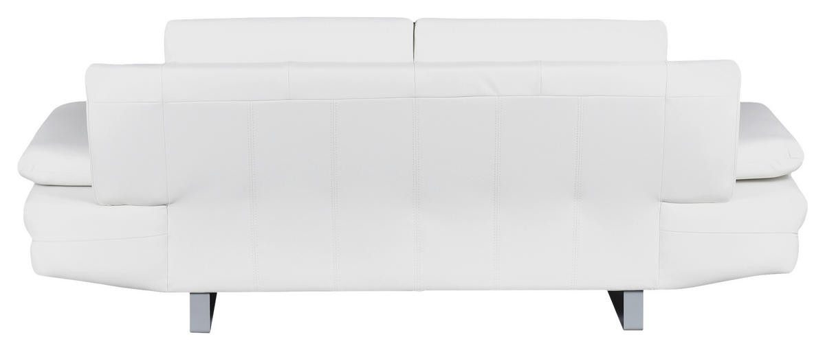 2-SITZER-SOFA Lederlook Weiß  - Weiß/Grau, Design, Textil/Metall (198/78/88cm) - MID.YOU