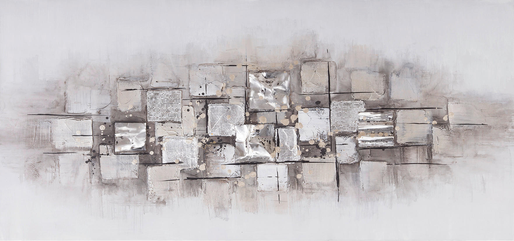 Monee OLEJOMAĽBA, abstraktné, 150/70 cm - hnedá, sivá, biela