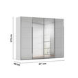 SCHWEBETÜRENSCHRANK 271/235/68 cm 4-türig Grau  - Chromfarben/Grau, Design, Glas/Holzwerkstoff (271/235/68cm) - Novel