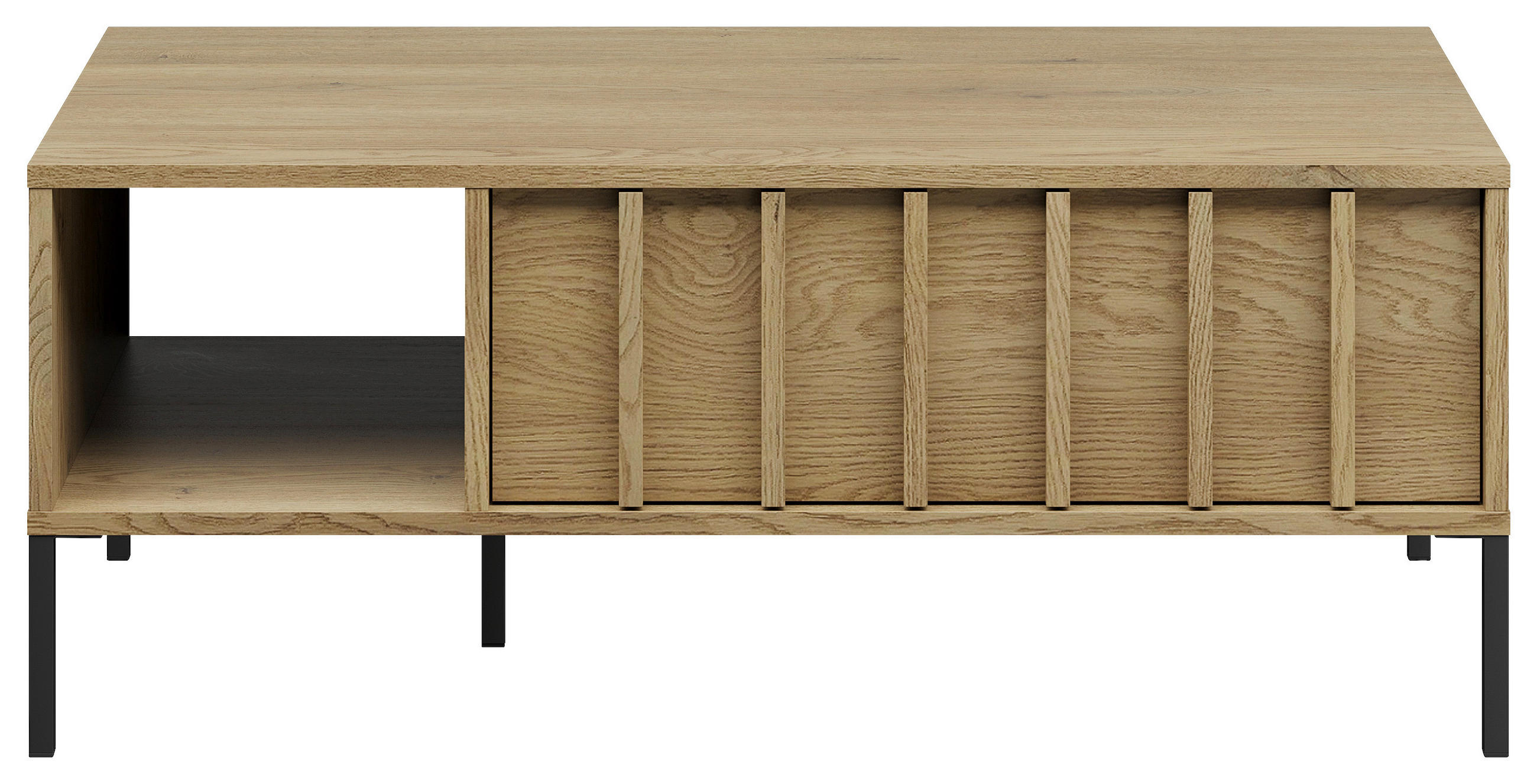 COUCHTISCH Eiche Eichefarben  - Eichefarben/Schwarz, Design, Holz/Metall (100/55/40cm) - MID.YOU