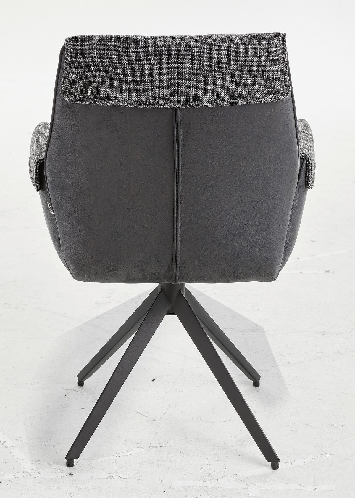 NASLANJAČ, kovina, tekstil črna, temno siva  - temno siva/črna, Design, kovina/tekstil (63/90/64cm) - Novel