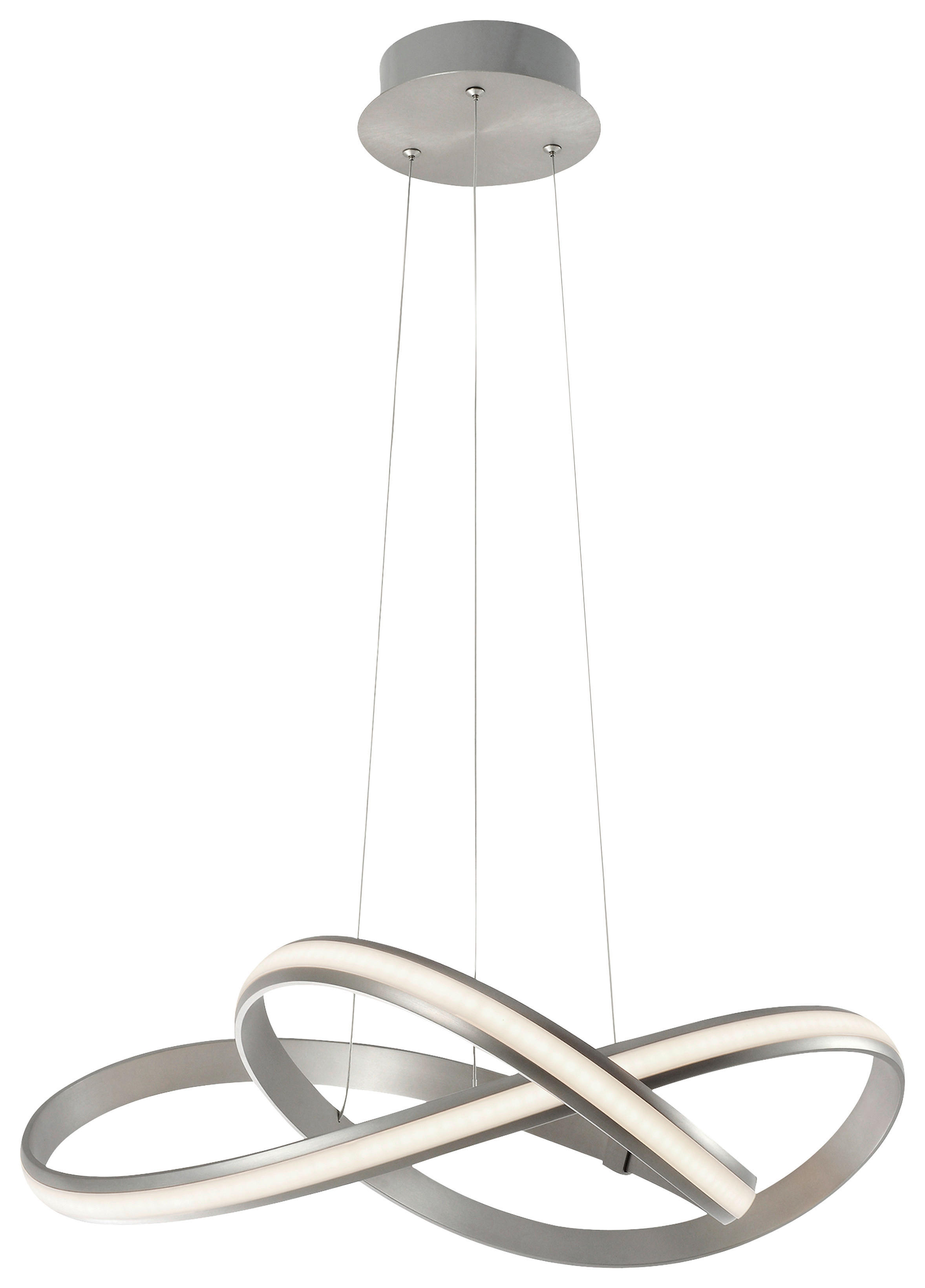 LAMPĂ SUSPENDATĂ CU LED 57/57/120 cm  - argintiu, Design, plastic/metal (57/57/120cm)