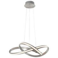 LAMPĂ SUSPENDATĂ CU LED 57/57/120 cm  - argintiu, Design, plastic/metal (57/57/120cm)
