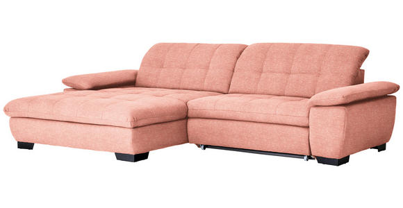 ECKSOFA in Webstoff Koralle  - Koralle/Schwarz, Design, Textil/Metall (180/265cm) - Carryhome