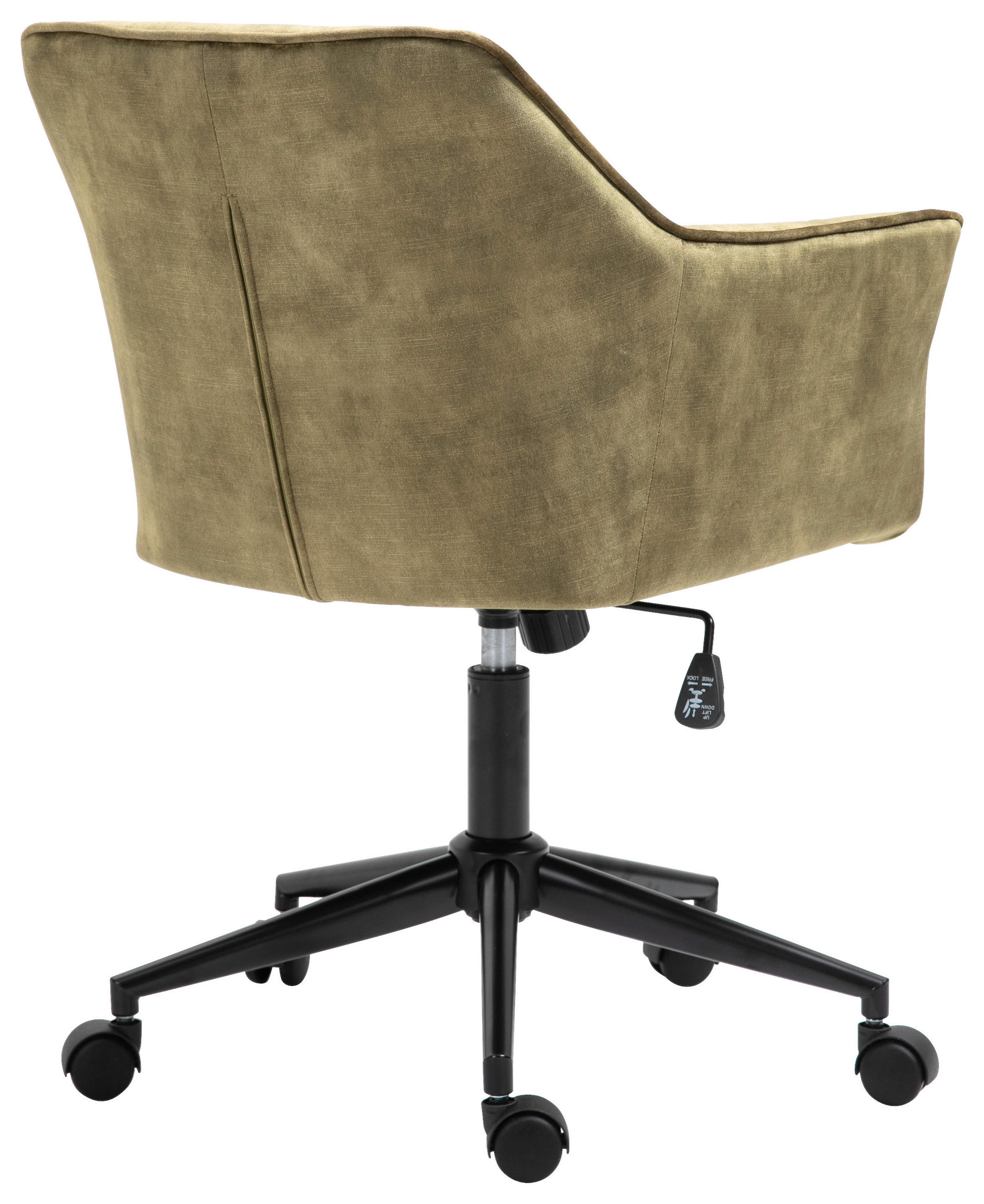 DREHSTUHL  in Samt Olivgrün  - Schwarz/Olivgrün, MODERN, Kunststoff/Textil (60/90/61cm) - MID.YOU