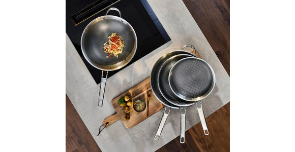 BRATPFANNE Greblon®-Antihaftbeschichtung 24 cm  - Edelstahlfarben, Basics, Metall (24cm) - Homeware Profession.