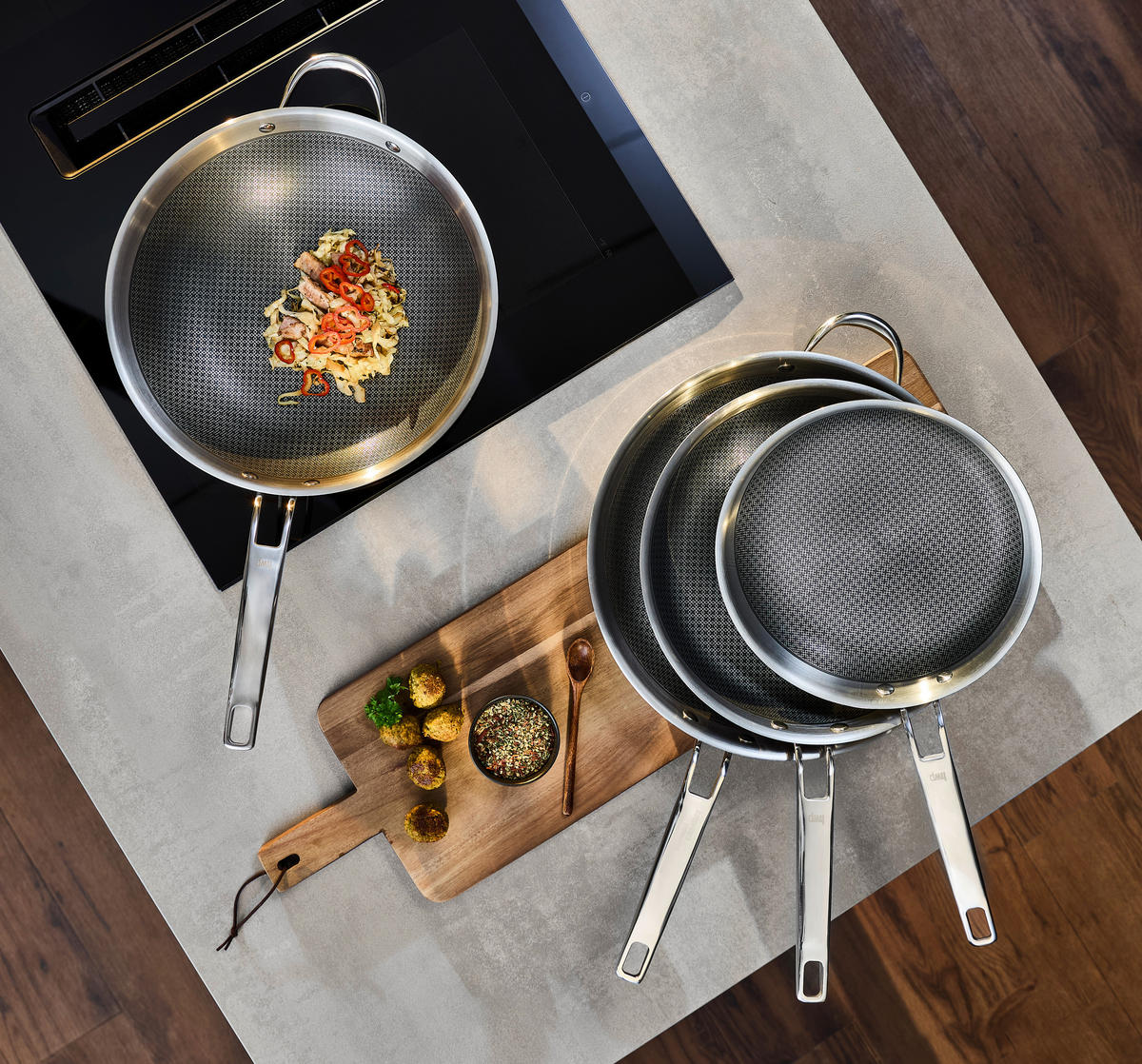 BRATPFANNE Greblon®-Antihaftbeschichtung 24 cm  - Edelstahlfarben, Basics, Metall (24cm) - Homeware Profession.