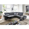 ECKSOFA in Echtleder Anthrazit - Chromfarben/Anthrazit, KONVENTIONELL, Leder/Metall (292/242cm) - Cantus
