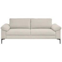 3-SITZER-SOFA in Flachgewebe Naturfarben, Beige  - Beige/Schwarz, Design, Textil/Metall (226/89/97cm) - Pure Home Lifestyle