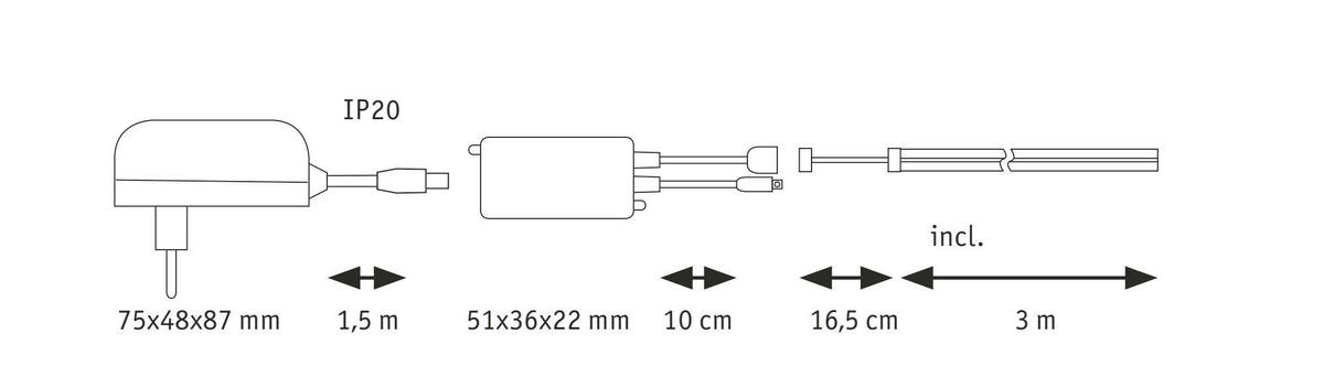 LED-STRIP SimpLED 300/1,0/0,3 cm   - Weiß, Basics, Kunststoff/Metall (300/1,0/0,3cm) - Paulmann