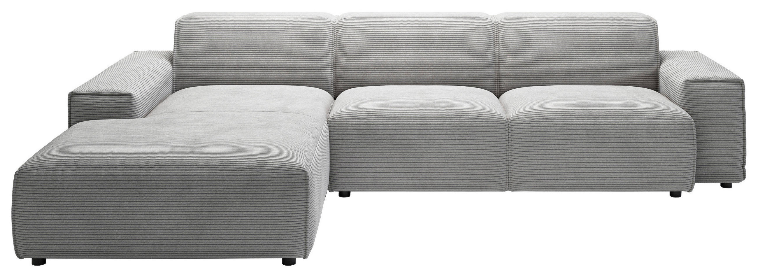 ROHOVÁ SEDAČKA, textil, šedá - šedá/černá, Design, textil/plast (189/300cm) - Livetastic