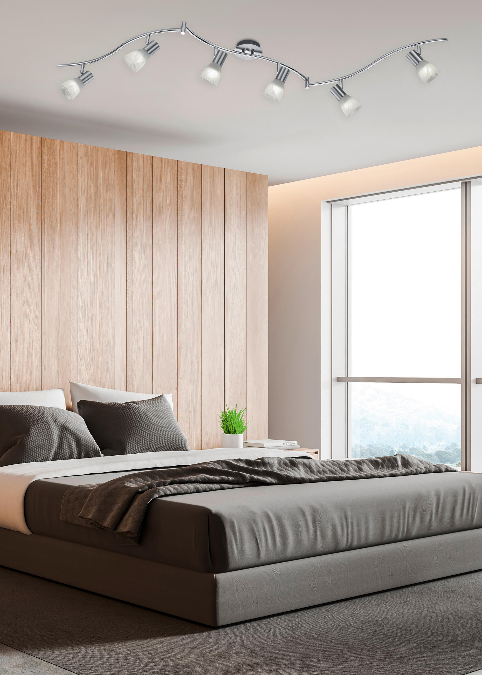 LED-STRAHLER 180 cm   - Messingfarben, LIFESTYLE, Glas/Metall (180cm) - Trio Leuchten