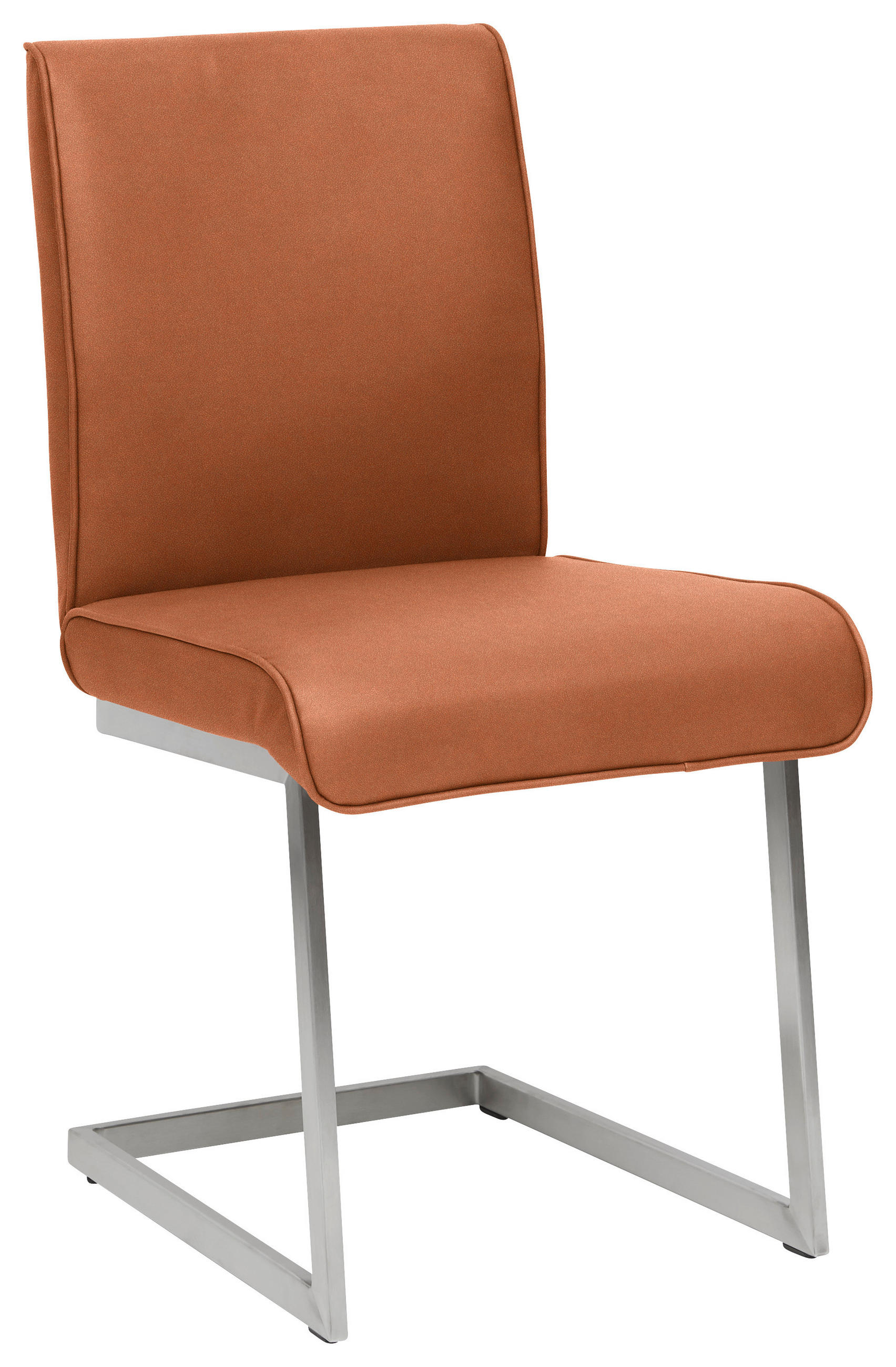 SCHWINGSTUHL  in Stahl Mikrofaser  - Edelstahlfarben/Karamell, Design, Holzwerkstoff/Textil (48/91/60cm) - Dieter Knoll