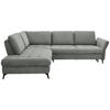 ECKSOFA in Struktur Hellgrau  - Hellgrau/Schwarz, Natur, Textil/Metall (233/288cm) - Valnatura