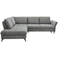 ECKSOFA in Struktur Hellgrau  - Hellgrau/Schwarz, Natur, Textil/Metall (233/288cm) - Valnatura