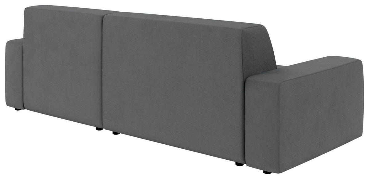 ECKSOFA in Struktur Anthrazit  246/162 cm  - Anthrazit/Schwarz, MODERN, Kunststoff/Textil (246/162cm) - Trendmanufaktur