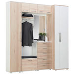 GARDEROBE 221/233/56 cm  - Buchefarben/Weiß, Design, Holzwerkstoff (221/233/56cm) - Moderano