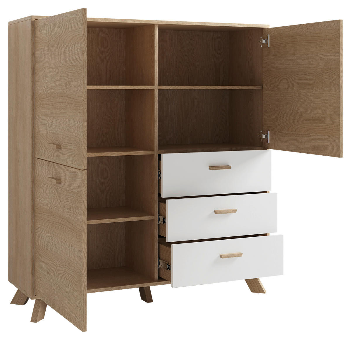HIGHBOARD  in 120/131/36,5 cm  - Eiche Bianco/Eichefarben, Design, Holz/Holzwerkstoff (120/131/36,5cm) - MID.YOU