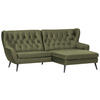 ECKSOFA Olivgrün Mikrofaser  - Schwarz/Olivgrün, Design, Holz/Textil (237/165cm) - Stylife