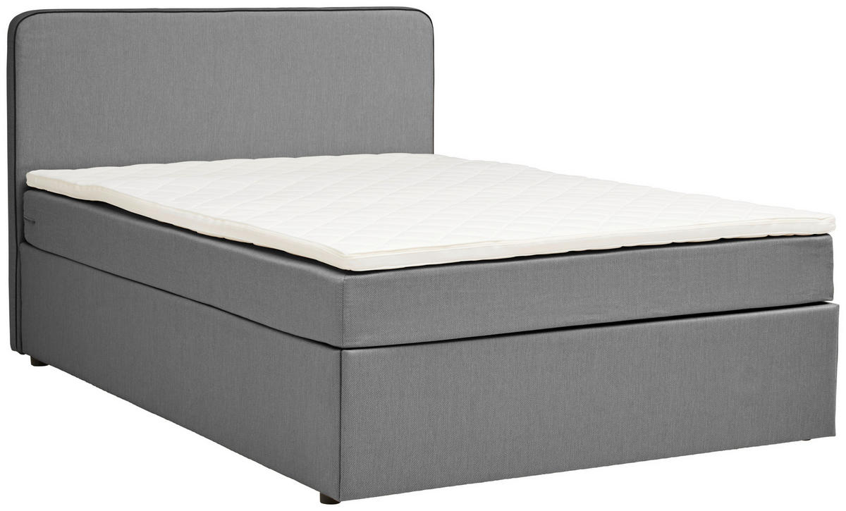 BOX-ÁGY 120/200 cm  világosszürke  - világosszürke, Konventionell, textil/fa (120/200cm) - P & B