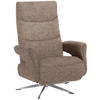 RELAXSESSEL Teddystoff Relaxfunktion, Fußteilverstellung    - Chromfarben/Hellbraun, Design, Textil/Metall (75/106/89cm) - Welnova