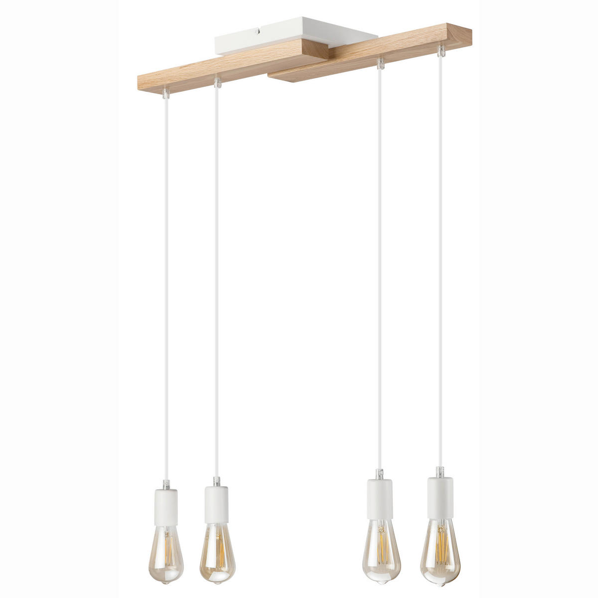 HÄNGELEUCHTE 64/84 cm  - Honigeiche/Weiß, Basics, Holz/Metall (64/84cm)