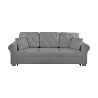 SCHLAFSOFA in Bouclé Grau  - Buchefarben/Grau, Design, Holz/Textil (240/94/98cm) - MID.YOU
