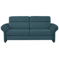3-SITZER-SOFA in Echtleder Blau  - Blau/Alufarben, KONVENTIONELL, Leder/Metall (228/96/92cm) - Beldomo Premium