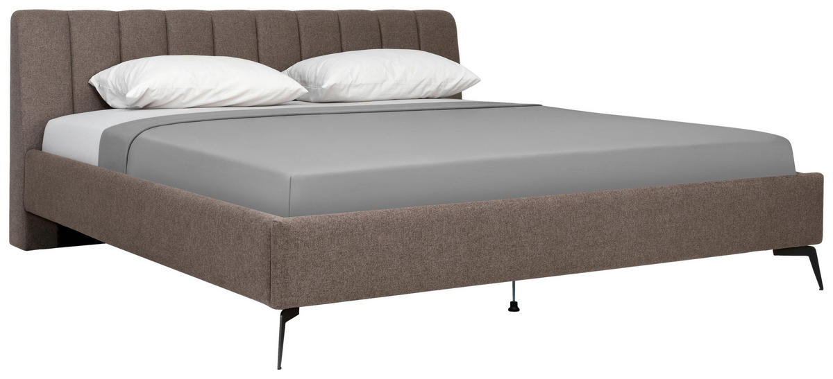 POLSTERBETT 180/200 cm,  in Braun, Lattenrost,  - Schwarz/Braun, MODERN, Textil (180/200cm) - MID.YOU